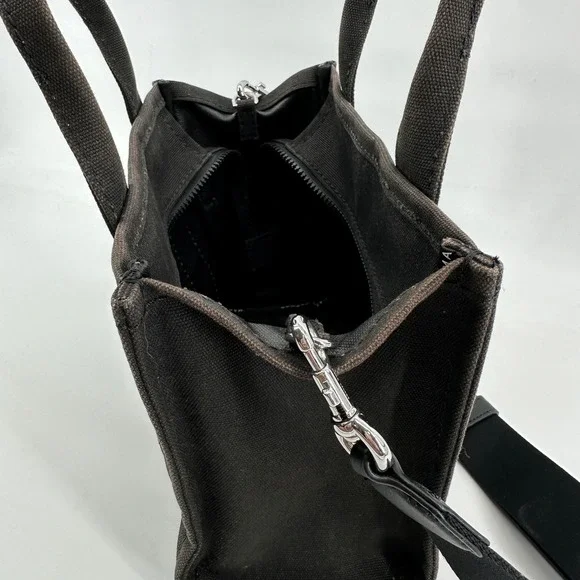 Marc Jacobs The Tote Bag Black Mini Small Canvas Tote M0016493 001 Handbag Purse - Picture 5 of 7